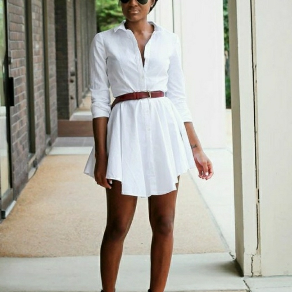 Fit and flare shirt dress